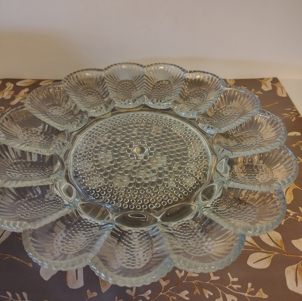 Indiana Glass Hobnail Egg Platter
